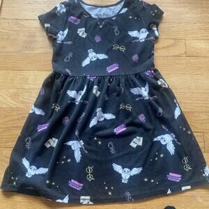 Harry Potter Girl Cotton Blend Owl Glasses Books Print Dress (Sz. 6)